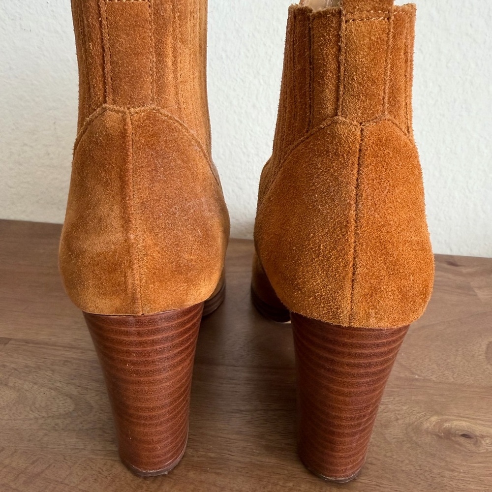 Marc Fisher Suede Ankle Boots in Cognac Brown - Picture 2 of 6